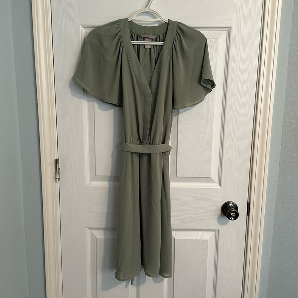 Sage green midi dress